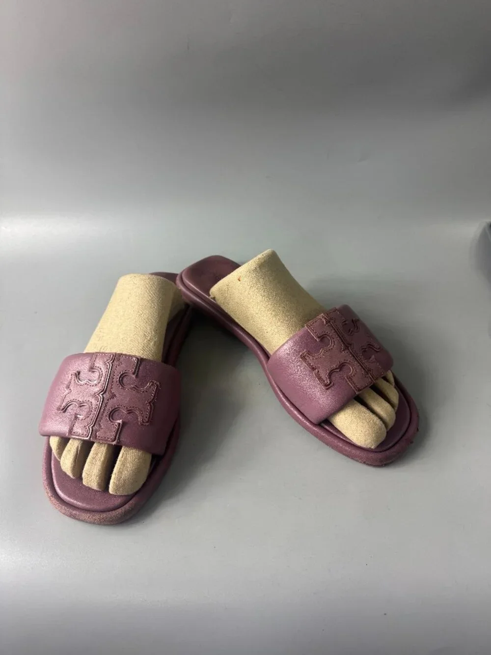 Tory Burch Double T Sport Slide Cipria, Size 8
